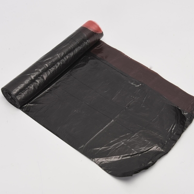 Pedidos personalizados aceites Sacos de lixo de plástico de corda de tração para gestão de resíduos