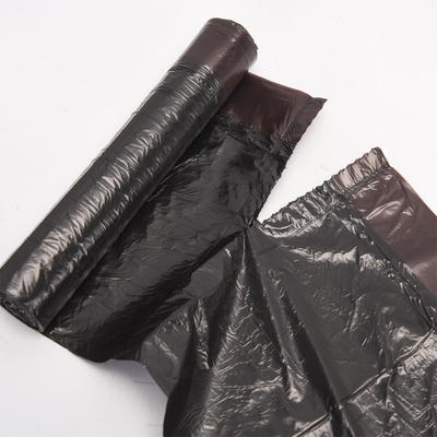 Pedidos personalizados aceites Sacos de lixo de plástico de corda de tração para gestão de resíduos