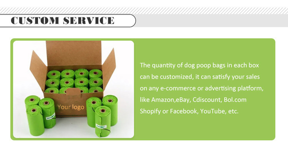 Sacos biodegradáveis de resíduos de cães de PLA/PE Espessura personalizada Ecológico e portátil
