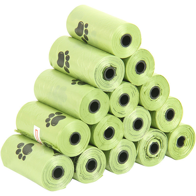 15 PCS/rolo Sacos biodegradáveis de lixo para animais de estimação Sacos de camiseta Tipo de sacos de cocô para cães