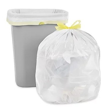 Sacos de lixo de cozinha de mediano tamanho 8 galões Sacos de lixo de plástico branco transparente