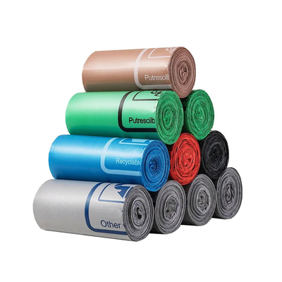 Materiais reciclados Selo estelar PE Sacos de lixo de plástico em rolos para uma vida ecológica