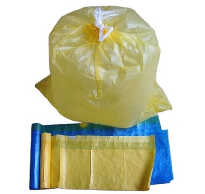 Sacos de embalagem de lixo de cozinha grandes e altos, verdes ou personalizados, com corda de tração no rolo