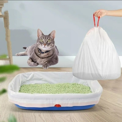 Sacos grossos de lixo de gato tamanho jumbo com fecho de corda de tração Encomenda personalizada aceita