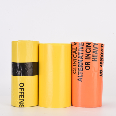 Logotipo personalizado HDPE Biohazard Saco amarelo de resíduos médicos para resíduos clínicos OK Compost Certificado