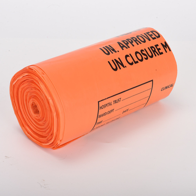 Autoclave vermelho amarelo Sacos plásticos de lixo médico Sacos de lixo Sacos de risco biológico em rolos