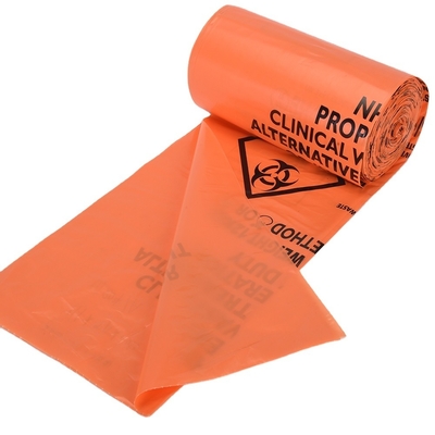 Sacos de lixo médico selos térmicos LDPE/HDPE Sacos de lixo descartáveis de plástico para laboratório hospitalar