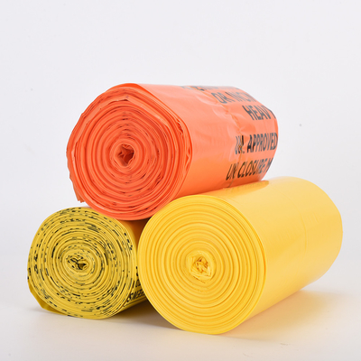 Sacos de lixo médico selos térmicos LDPE/HDPE Sacos de lixo descartáveis de plástico para laboratório hospitalar