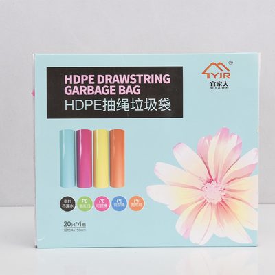 60 litros de sacos de lixo de corda de tração HDPE/LDPE/LLDPE para comercialização Certificado ok composto
