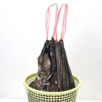Sacos de lixo de plástico para uso doméstico, de corda de tração, em rolos, com material HDPE/LDPE/LLDPE