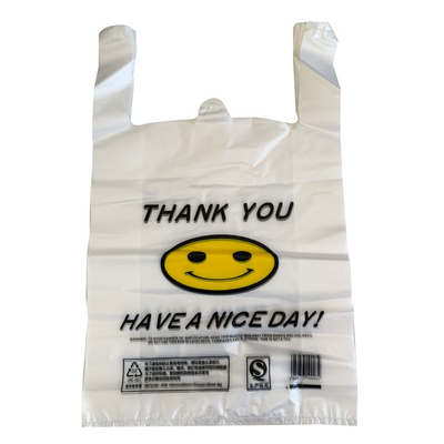 Saco de plástico T-shirt Saco de compras Fabricado por com 5-100 mic Espessura HDPE/LDPE/LLDPE