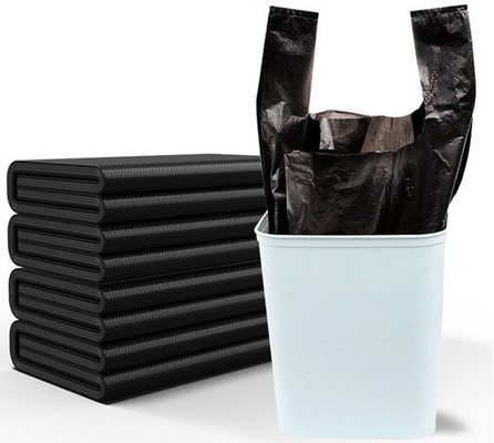 5-100 mic Espessura Sacos de lixo preto Saco de armazenamento estilo colete para segurança de resíduos domésticos