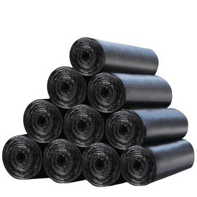 Saco de colete de plástico preto espessado para eliminação conveniente e higiênica de resíduos domésticos