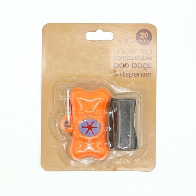 Rolo de sacos de cocô de cão de cor bege para compostagem e gestão ecológica dos resíduos
