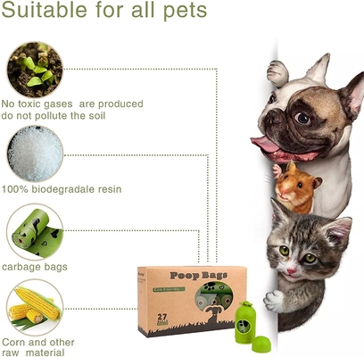 Sacos biodegradáveis ecológicos para animais de estimação aceitos por OEM para embalagens de resíduos alimentares de fezes de cães
