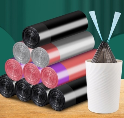 Logotipo personalizado Saco de lixo de corda de tração para uso doméstico com fragrância e repelente de mosquitos