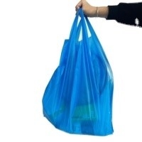 T-shirt de HDPE/LDPE Sacos de compras de plástico com manipulação da superfície de impressão offset