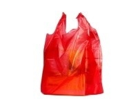T-shirt de HDPE/LDPE Sacos de compras de plástico com manipulação da superfície de impressão offset