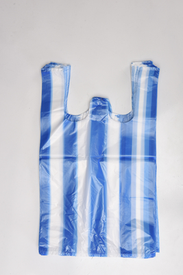 T-shirt de HDPE/LDPE Sacos de compras de plástico com manipulação da superfície de impressão offset