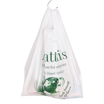 Saco de plástico HDPE para uso doméstico, com cordas de tração, para restaurantes e supermercados