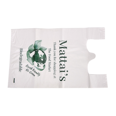 T-Shirt Saco de compras de plástico com logotipo para eliminação de resíduos de lixo e impressão flexográfica