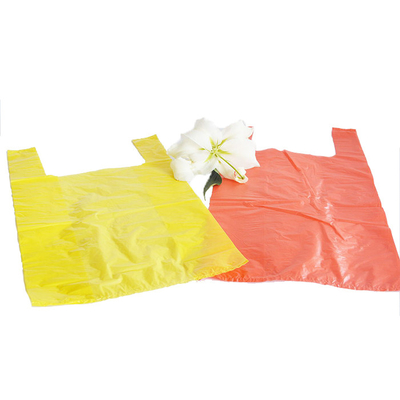 Bolsa de camiseta de plástico para supermercado e compras Material ecológico