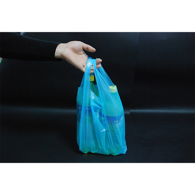 Bolsa de camiseta de plástico para supermercado e compras Material ecológico