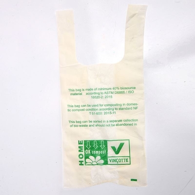 Embalagem de produtos domésticos Saco de compras de amido de milho biodegradável com tamanho personalizado