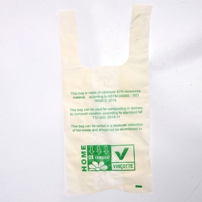 Impressão de camisetas biodegradáveis embalagens de compras sacos de plástico com alça para supermercado