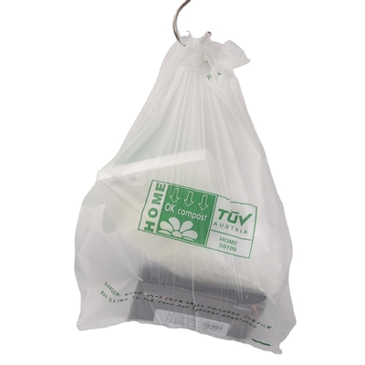 Saco de plástico biodegradável PBAT/PLA/amido com cor verde e tamanho personalizável
