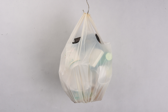 Estrutura de material de 40% de Bioressource Verde Bolsas de compras de plástico reutilizáveis