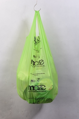 Estrutura de material de 40% de Bioressource Verde Bolsas de compras de plástico reutilizáveis