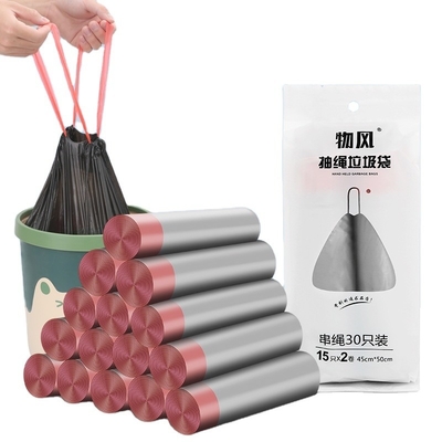 Sacos de lixo em rolos de fios de tração de HDPE para eliminação e saneamento de resíduos domésticos