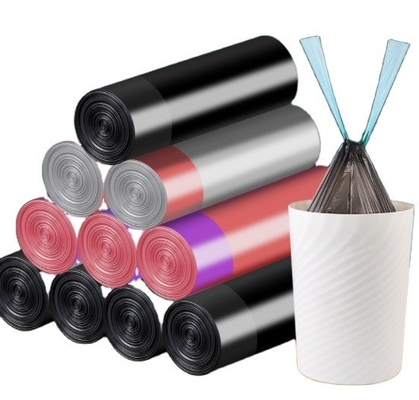 Sacos de lixo em rolos de fios de tração de HDPE para eliminação e saneamento de resíduos domésticos