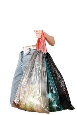 Sacos de lixo em rolos de fios de tração de HDPE para eliminação e saneamento de resíduos domésticos