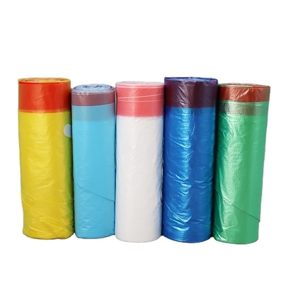Saco de lixo de PE descartável colorido fecho de corda OK Compost certificado conveniente