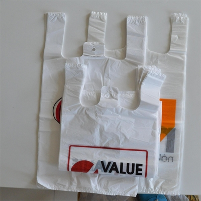 Bolsa de camisa preta de plástico HDPE para compras no supermercado