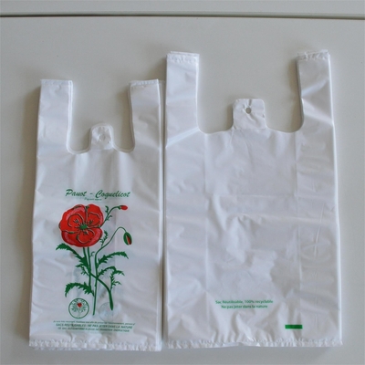 Bolsa de camisa preta de plástico HDPE para compras no supermercado