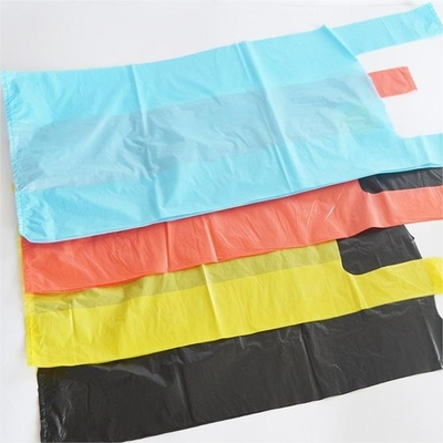 Bolsa de camisa preta de plástico HDPE para compras no supermercado