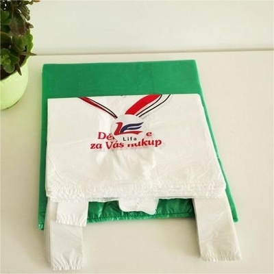 Bolsa de camisa preta de plástico HDPE para compras no supermercado