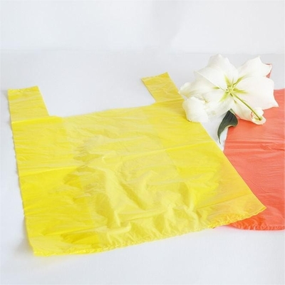 Bolsa de camisa preta de plástico HDPE para compras no supermercado