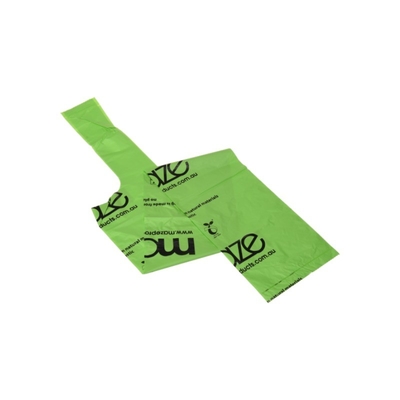 Encomenda personalizada Sacos de plástico biodegradáveis brancos e verdes