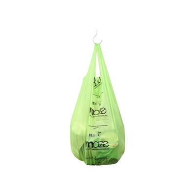 Encomenda personalizada Sacos de plástico biodegradáveis brancos e verdes