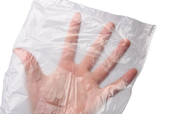 Sacos de plástico transparente de cor bege em rolos para proteção da frescura de qualidade alimentar para uso doméstico, a granel