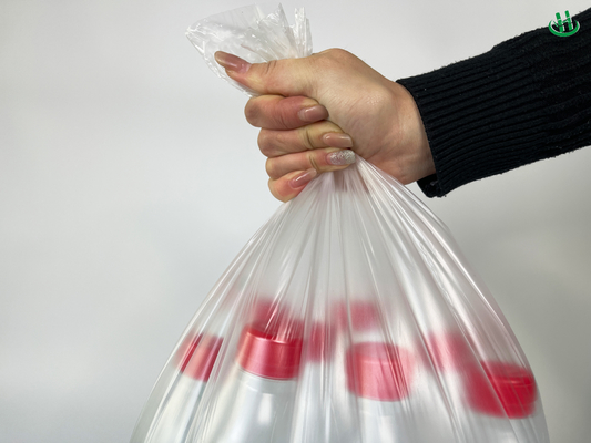 Saco de plástico espessado para uso doméstico 5-100 mic Espessura de colete de quatro cores Seleção de lixo