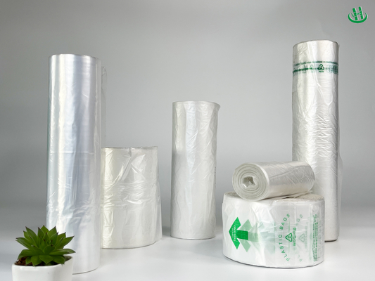 Saco de plástico espessado para uso doméstico 5-100 mic Espessura de colete de quatro cores Seleção de lixo