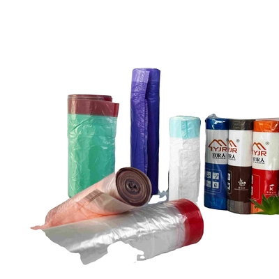 Saco de lixo para uso doméstico descartável de corda de tração com certificado OK Material HDPE composto