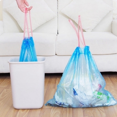 Saco de lixo para uso doméstico descartável de corda de tração com certificado OK Material HDPE composto