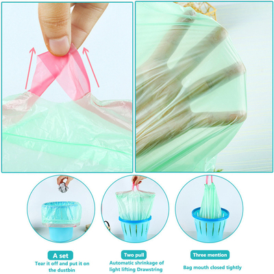 Encomenda personalizada Aceitação de sacos de lixo de cozinha com corda de tração HDPE/LDPE/LLDPE para resíduos de cozinha