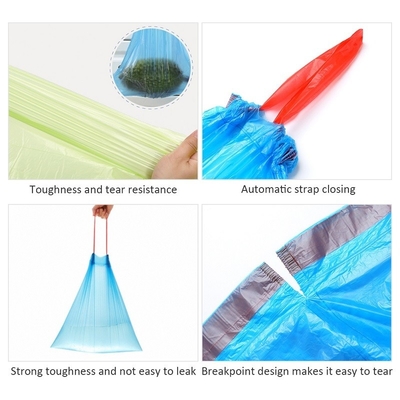Encomenda personalizada Aceitação de sacos de lixo de cozinha com corda de tração HDPE/LDPE/LLDPE para resíduos de cozinha
